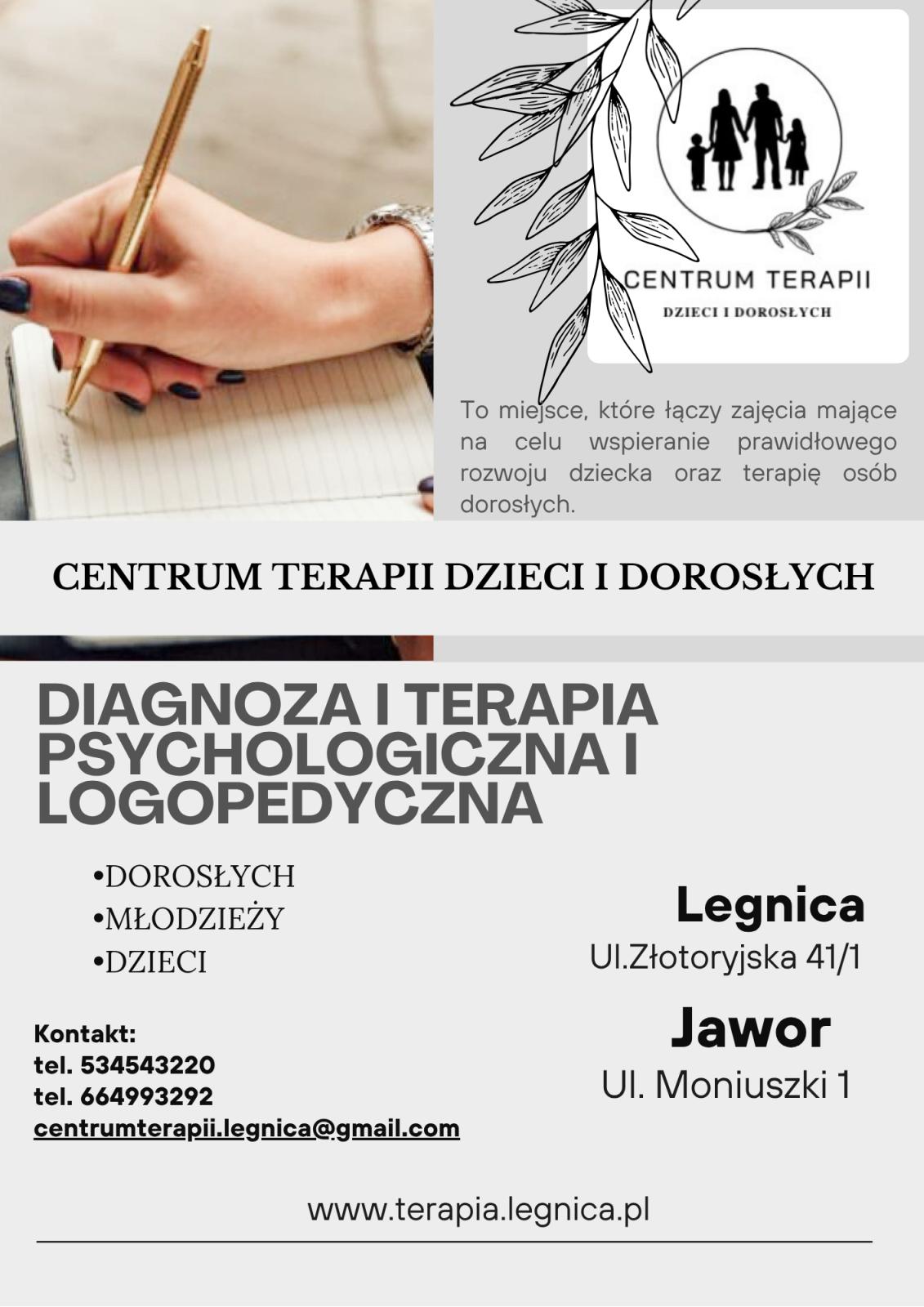 Centrum Terapii Dzieci i Dorosłych w Legnicy – profesjonalna pomoc także dla mieszkańców Jawora