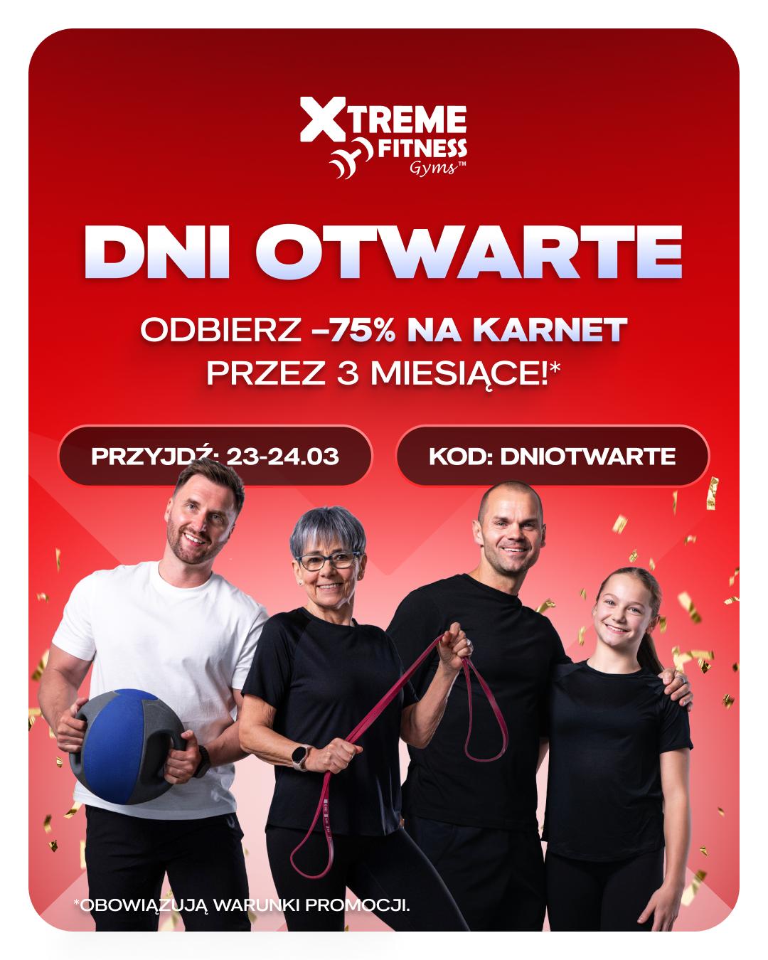 Xtreme Fitness Gyms Jawor z promocją -75% na karnety