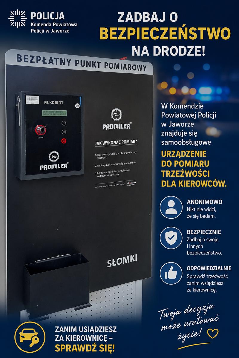 Sprawdź trzeźwość przed jazdą. W jaworskiej komendzie działa ogólnodostępny Promiler