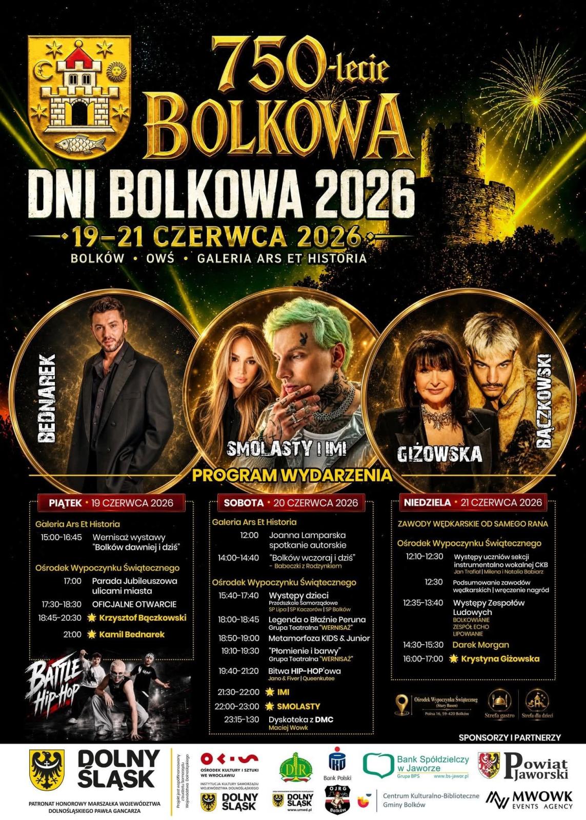 Bolków świętuje 750-lecie miasta. Przed nami trzy dni koncertów, atrakcji i wielkich gwiazd